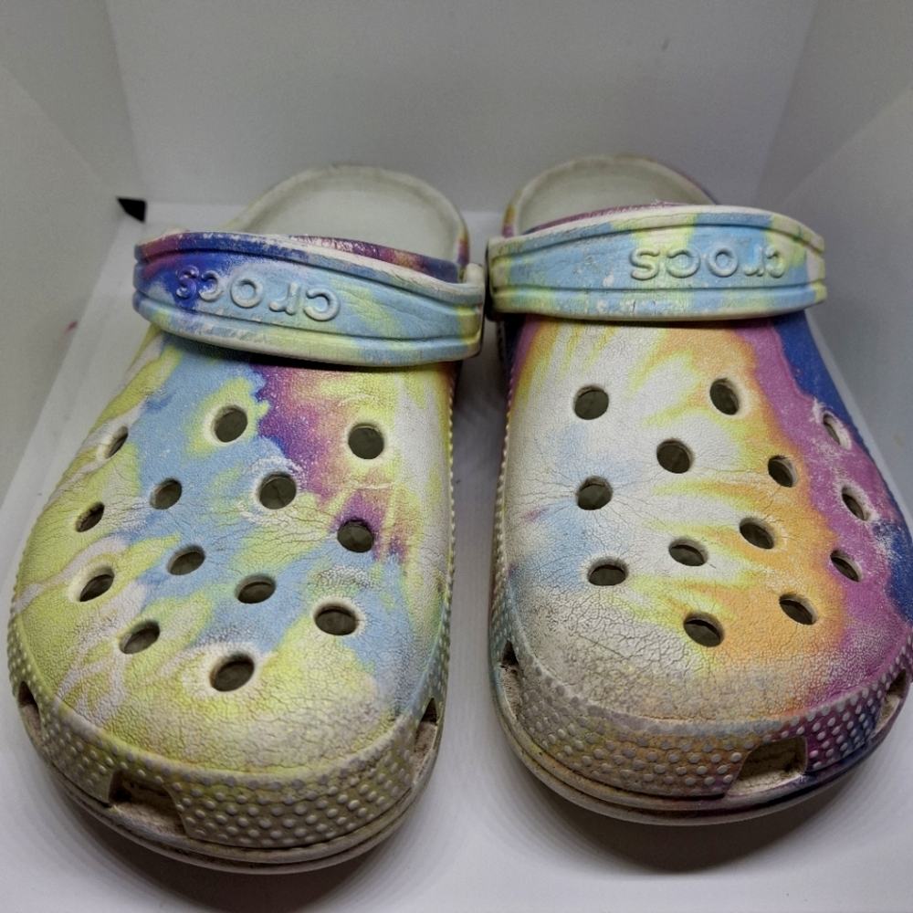 CROCS Yellow and Blue Sandals with Ventilation